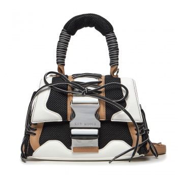 Poșetă tip satchel femei Steve Madden alb negru 1669POSSBDIEGOA
