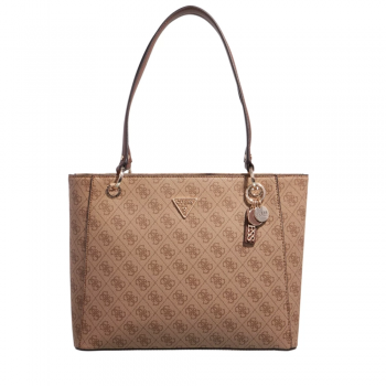 Poșetă tote femei Guess Noelle bej cu brand logo 919POSSHWBG7879250BE ieftina