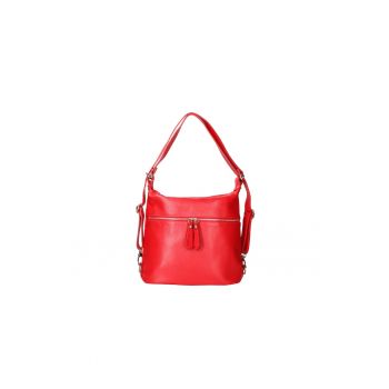Rucsac convertibil de piele cu buzunare multiple