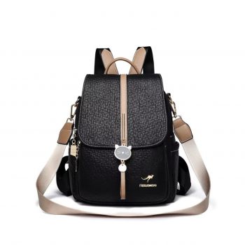 Rucsac dama, Iliris GT3604, Negru/Maro