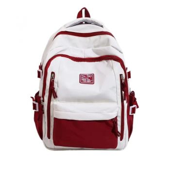 Rucsac dama, Renaya GT3712, Rosu/Alb de firma original