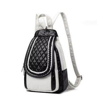 Rucsac dama, Rilena GT3630, Negru/Alb