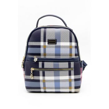 Rucsac din piele ecologica cu model colorblock