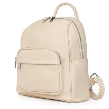 Rucsac din piele naturala Vicenzo crem