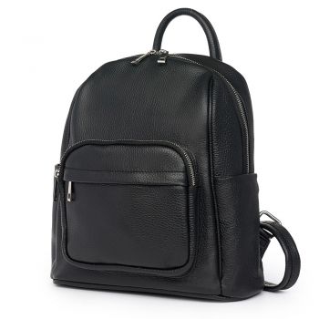 Rucsac din piele naturala Vicenzo negru