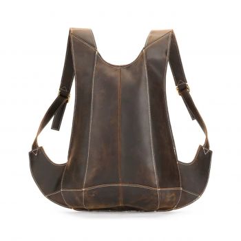 Rucsac pentru barbati, Draven GT3315, piele naturala, Maro inchis