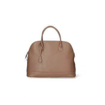 Geanta bowler de piele texturata