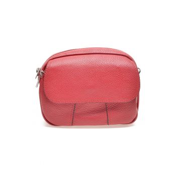 Geanta crossbody de piele cu aspect texturat