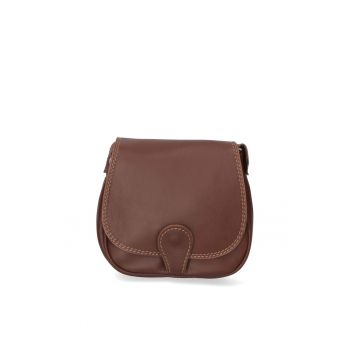 Geanta crossbody de piele cu clapa