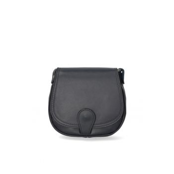 Geanta crossbody de piele cu clapa
