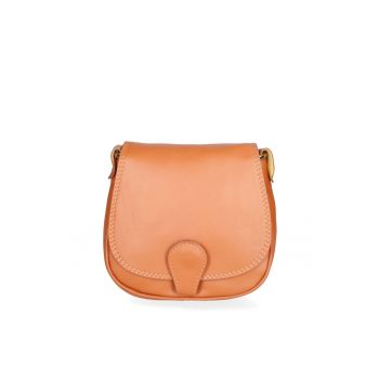 Geanta crossbody de piele cu clapa