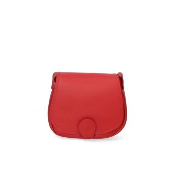 Geanta crossbody de piele cu clapa