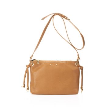 Geanta crossbody de piele cu fermoar