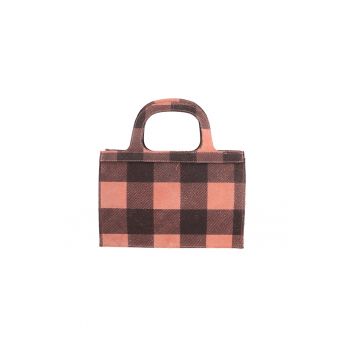 Geanta crossbody de piele intoarsa in carouri