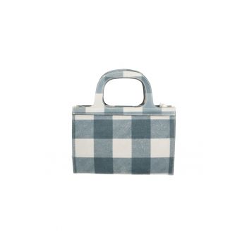 Geanta crossbody de piele intoarsa in carouri
