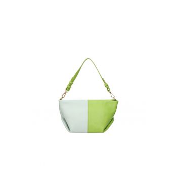 Geanta crossbody din piele cu model in doua tonuri