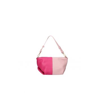 Geanta crossbody din piele cu model in doua tonuri