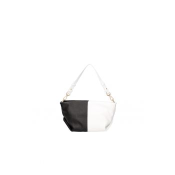 Geanta crossbody din piele cu model in doua tonuri