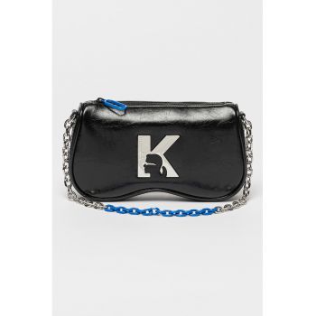 Geanta crossbody din piele ecologica cu logo metalic