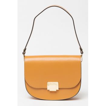 Geanta crossbody rotunjita de piele