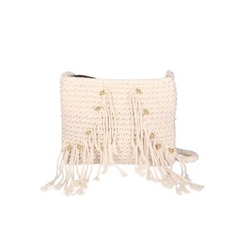 Geanta crossbody tesuta - cu franjuri