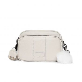 Geanta dama, Miralys GT3346, piele naturala, Crem