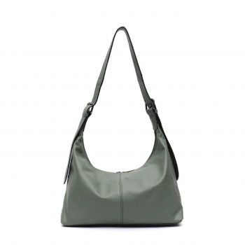Geanta dama, Zireen GT3358, piele naturala, Verde