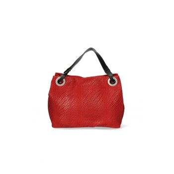Geanta de piele cu aspect texturat