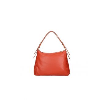 Geanta de piele cu bareta de umar si aspect texturat 24267