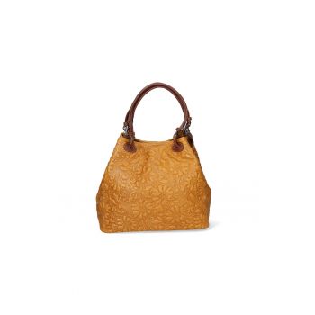 Geanta hobo cu model floral in relief