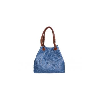 Geanta hobo cu model floral in relief