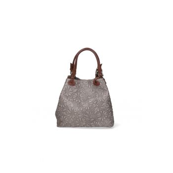 Geanta hobo cu model floral in relief