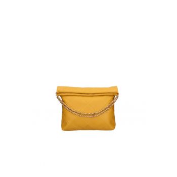 Geanta hobo de piele cu barete din lant