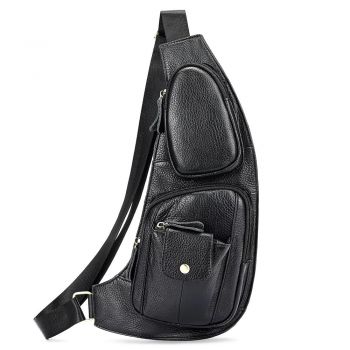 Geanta pentru barbati, Lior GT3309, piele naturala, Negru