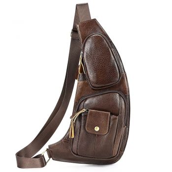 Geanta pentru barbati, Lior GT3310, piele naturala, Maro