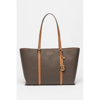 Geanta shopper cu imprimeu logo Temple