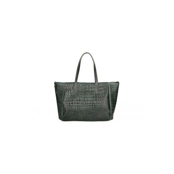 Geanta shopper de piele cu aspect de piele de crocodil