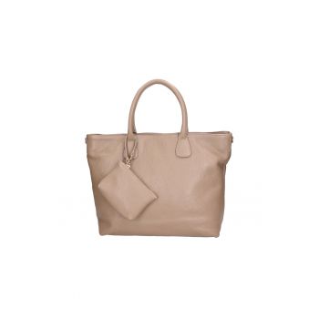 Geanta shopper de piele cu etui mic