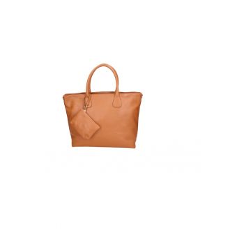 Geanta shopper de piele cu etui mic