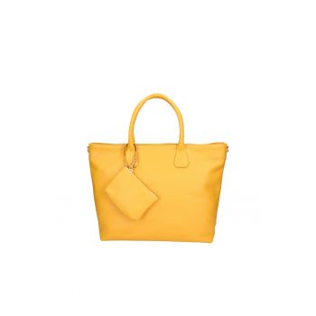 Geanta shopper de piele cu etui mic