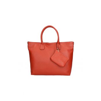 Geanta shopper de piele cu etui mic