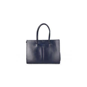 Geanta shopper de piele cu fermoar