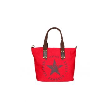 Geanta shopper din material textil cu imprimeu cu stele