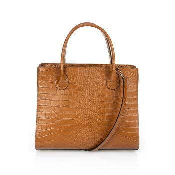 Geanta tote de piele cu model piele de crocodil