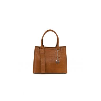 Geanta tote de piele cu model piele de reptila Monviso
