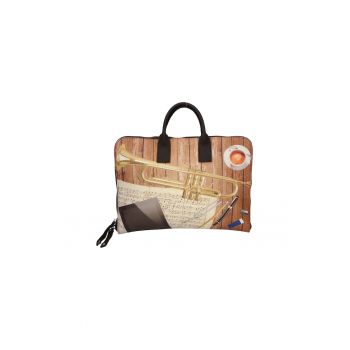Geanta unisex de piele cu bareta