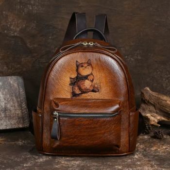Rucsac dama, Saelis GT3337, piele naturala, Maro
