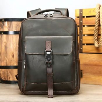 Rucsac pentru barbati, Ares GT3326, piele naturala, Maro