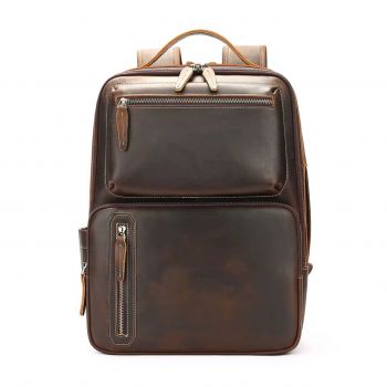 Rucsac pentru barbati, Mael GT3327, piele naturala, Maro