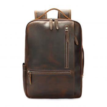 Rucsac pentru barbati, Zadiel GT3317, piele naturala, Maro